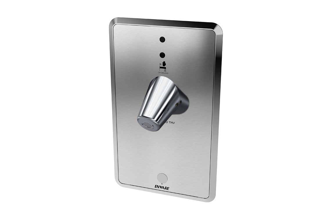 Aquablend® eSQX™ Touch Free - On Demand Sensor Front of Wall Component with Custodian® Basin Outlet