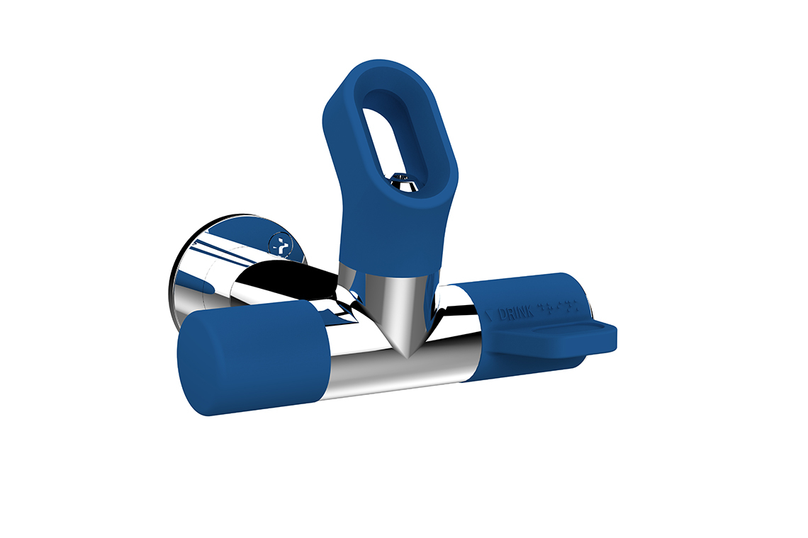 Blueline Type 100 Wall/Splashback Mounted Bubbler with Rubber Guard and Optional Bottle Filler