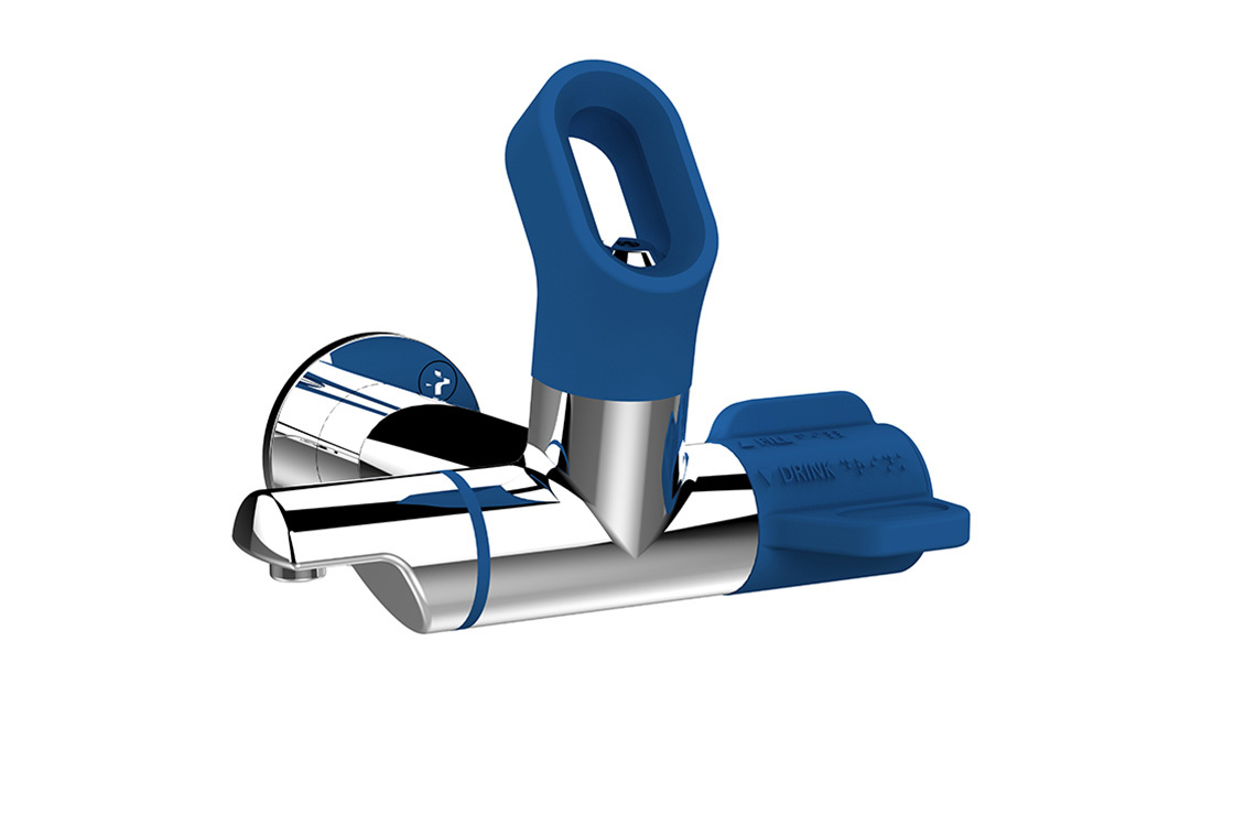 Blueline™ Type 100 Wall/ Splashback Mounted Bubbler with Rubber Guard and Optional Bottle Filler