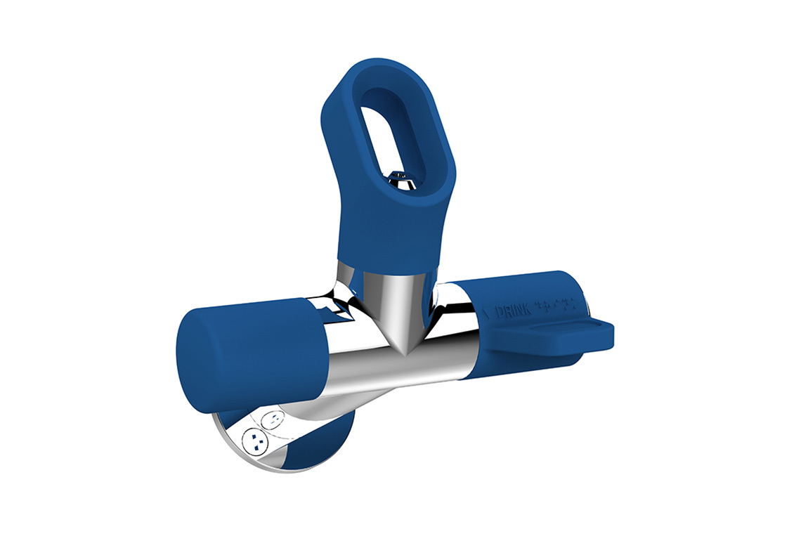 Blueline™ Type 63 Angled Bubbler for Wallsend Trough Installation with Rubber Guard and Optional Bottle Filler