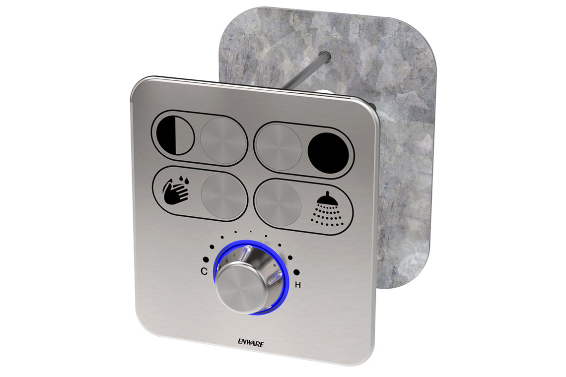 The Custodian 4-Button Basin or Shower and Toilet Flushing Control Panel