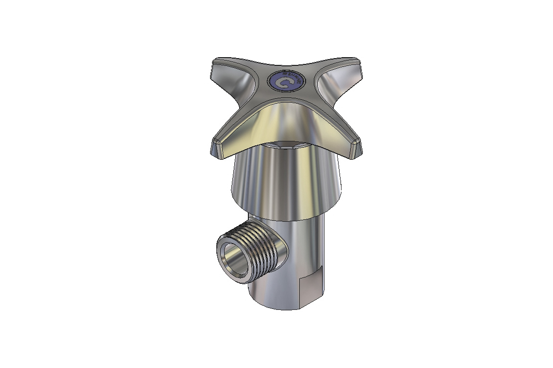 Concealed Spindle Right Angle Cistern Tap male and female 15mm