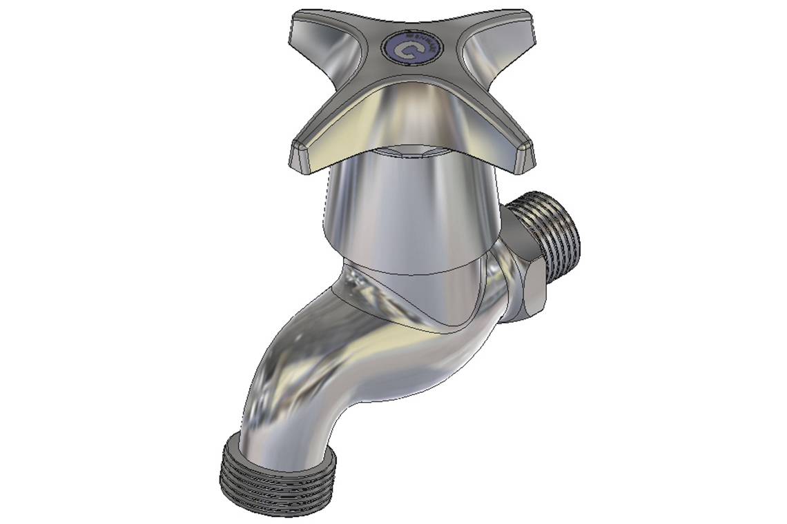 CS Hose Tap Chrome Jumper Valve 15mm MI x 20mm MI