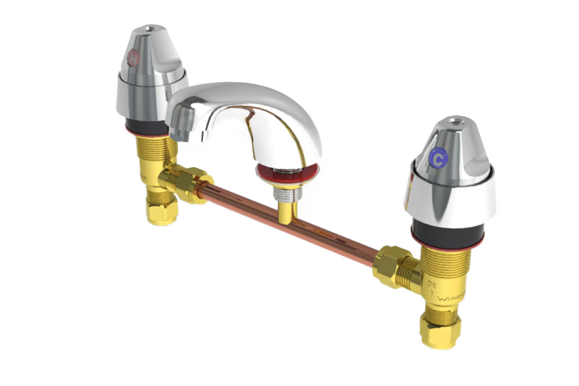 Detention Hot & Cold Basin Set with SP003 Fixed Spout – Standard Breach