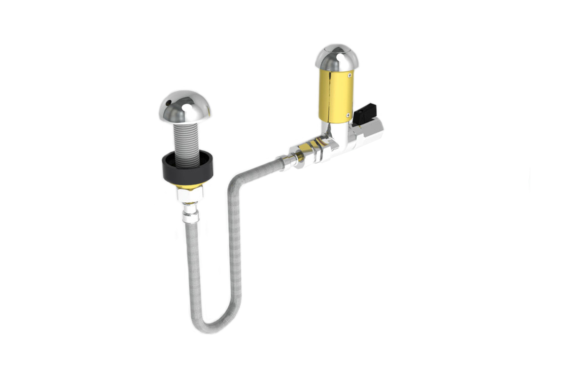 Detention Push Button & Basin Outlet Assembly - Straight Body To Suit Spring Action