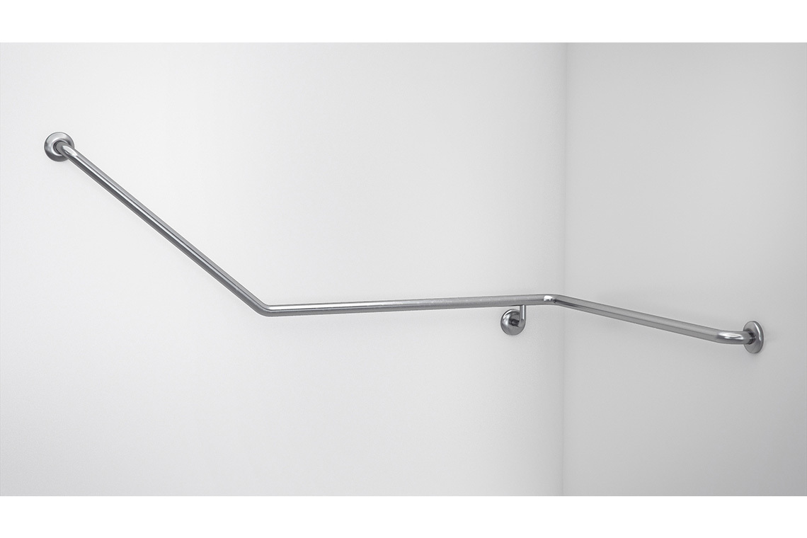 Wellbeing Accessible Toilet Angled Corner Grab Rail with 40° Bend - Right Hand