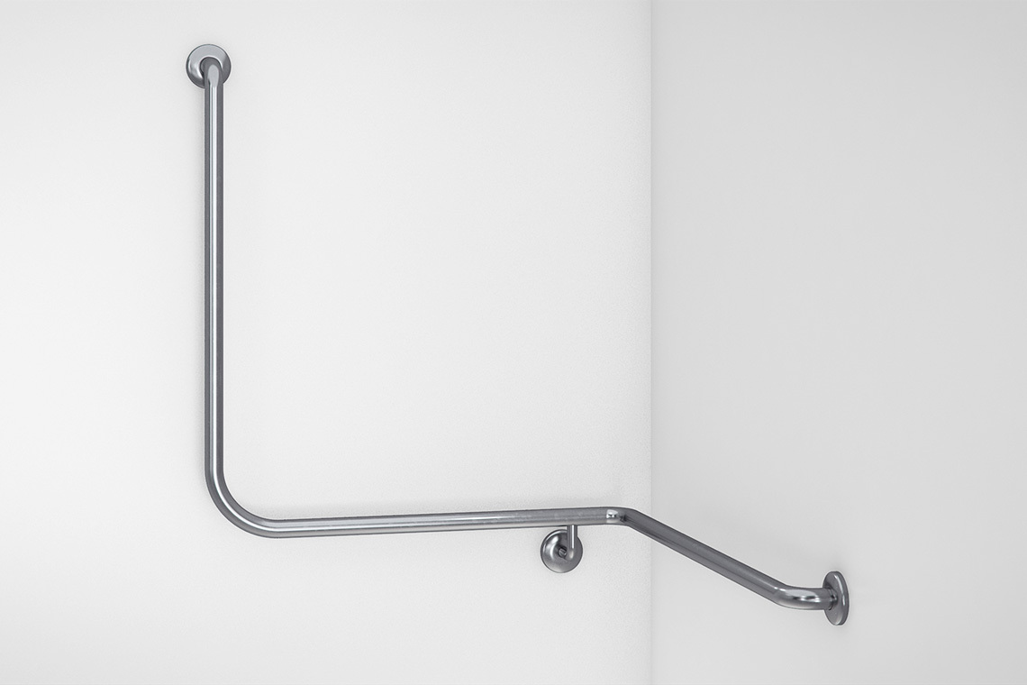 Wellbeing Shower Corner Grab Rail 90° - Left Hand