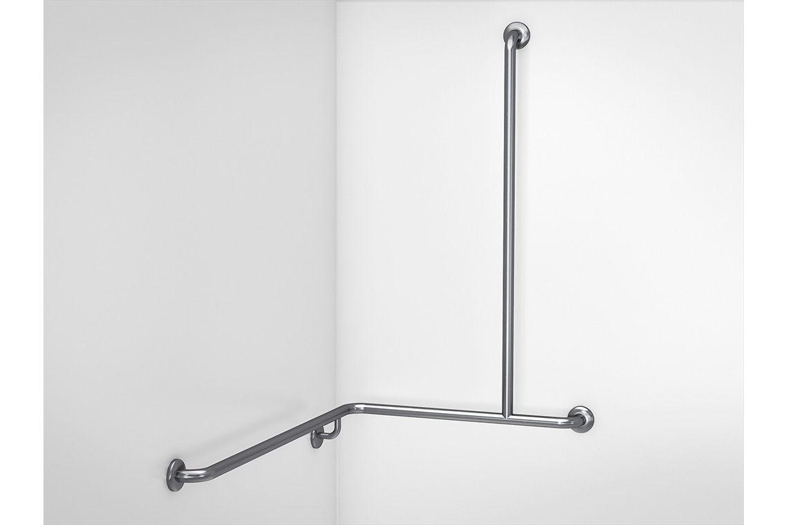 Wellbeing Shower T-Shaped Corner Rail - Right Hand
