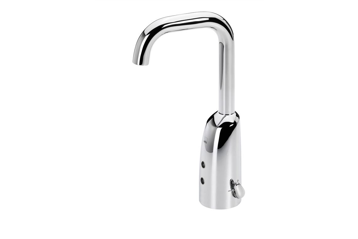 Enware-Oras Electra Goose Neck Sensor Tap with Temperature Adjuster - 170mm Reach