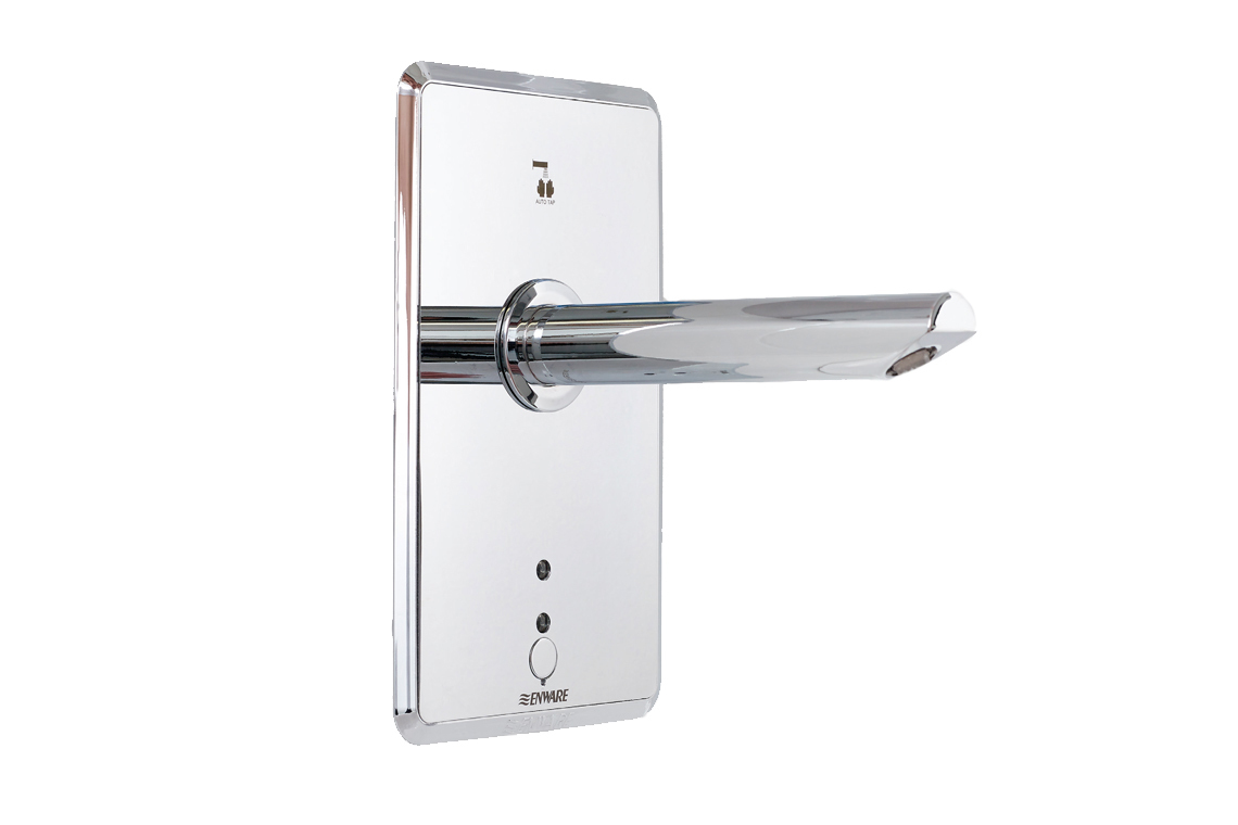 Enware Touch-Free Wall Sensor Tap Auto Sense Front of Wall Component - Mains - 230mm Spout