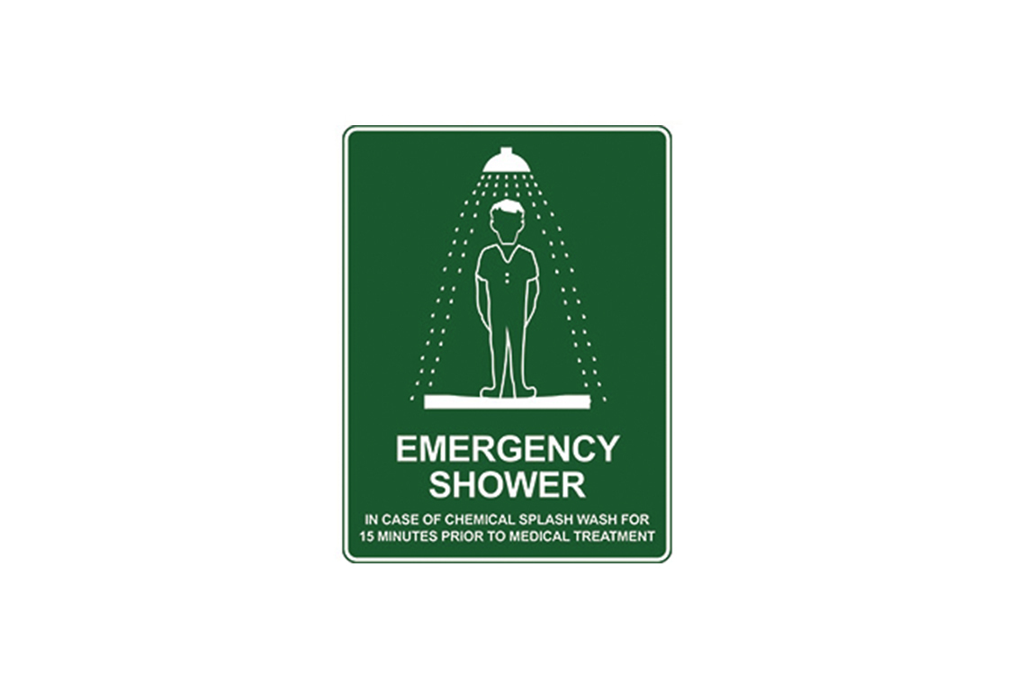 450x300 Emergency Shower Sign - Poly