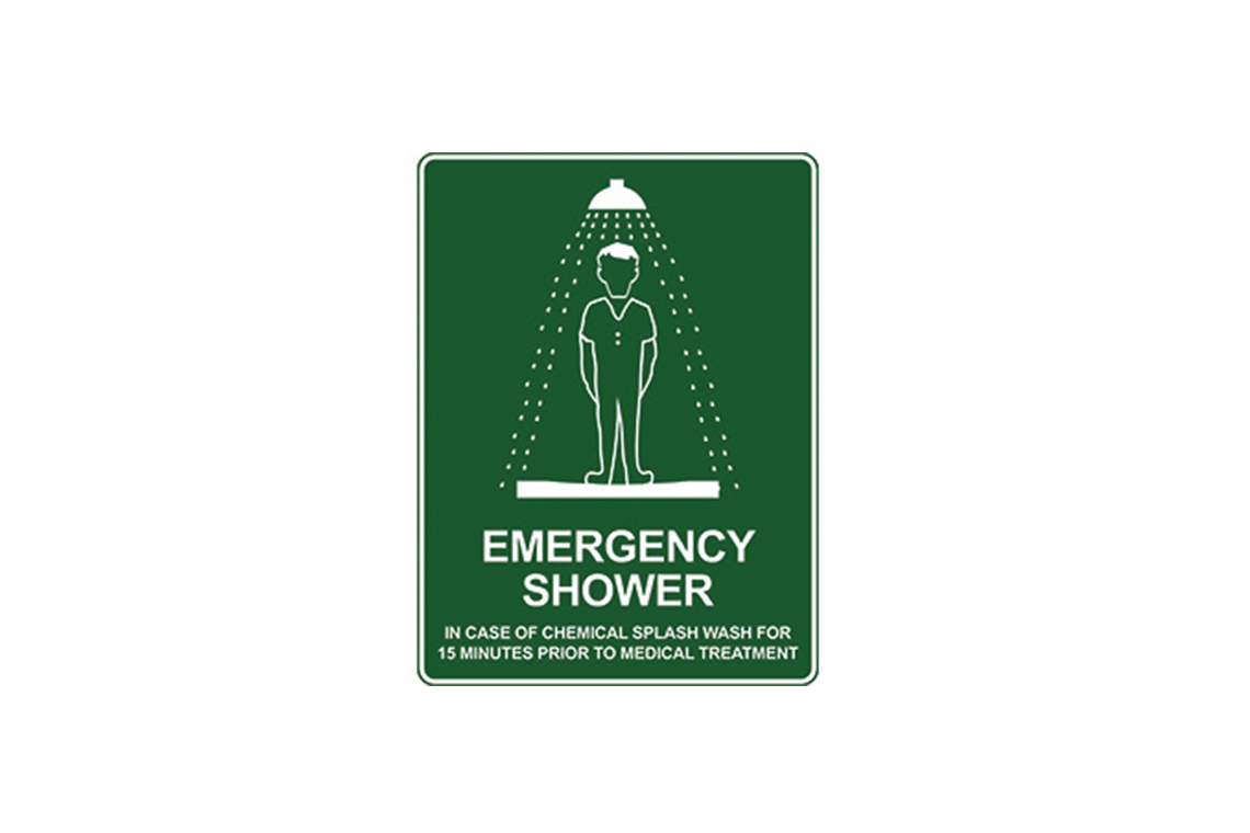 450x300 Emergency Shower Sign - Metal 