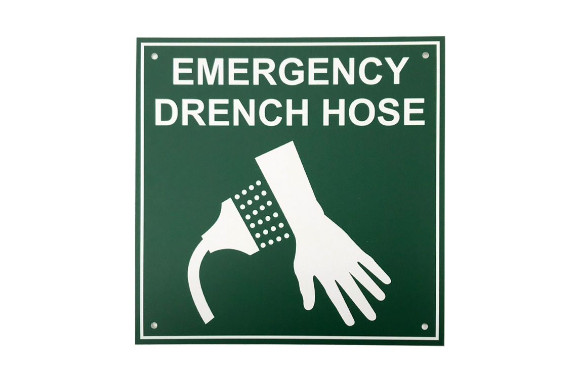 250 x 250 Emergency Drench Hose Sign - Poly