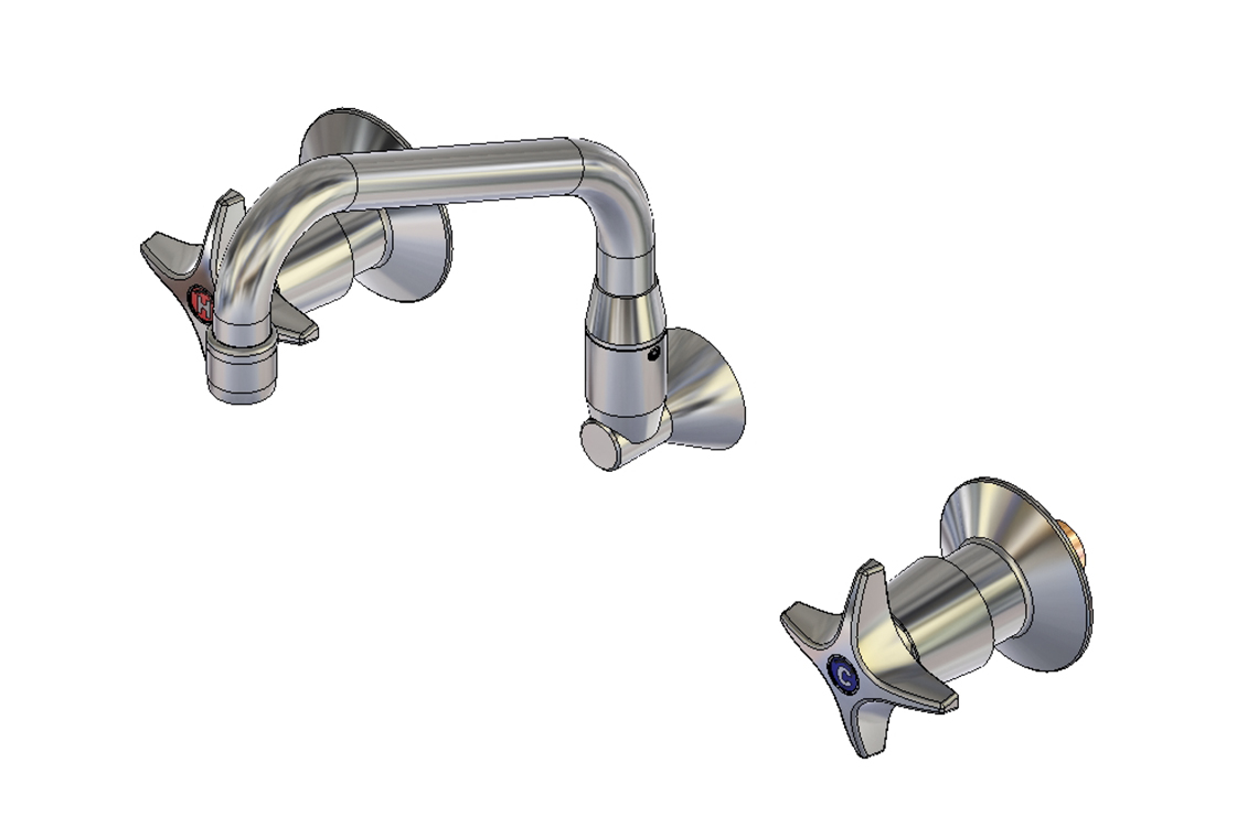 Concealed Spindle: Recess Set - SP110 Swivel Aerated Spout - 1/2 Turn Ceramic Disc