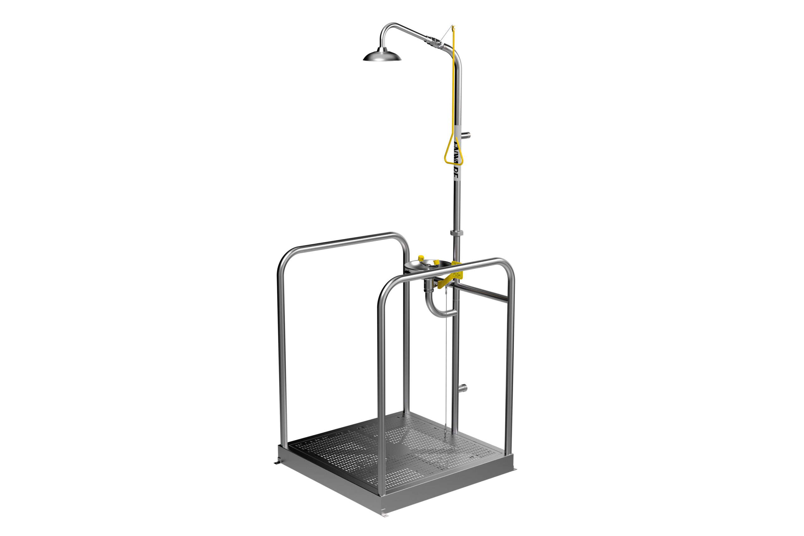 Free Standing Hand Operated Deluge Shower and Platform Operated Eye Wash