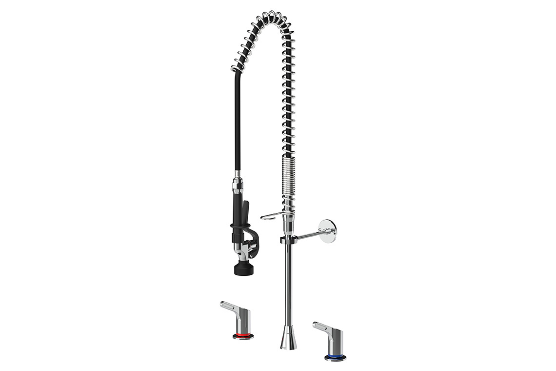 Food Service: Ultra Rinse Hob Mounted Pre-Rinse Unit with Concealed Mixer Assembly