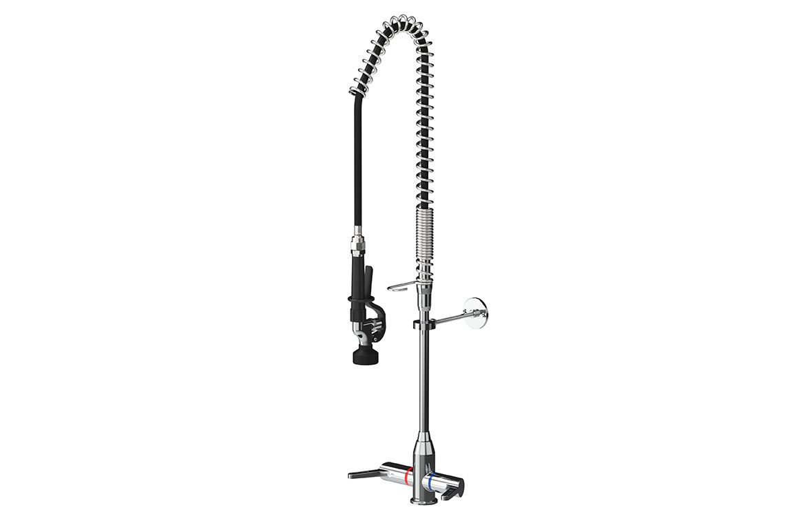 Food Service: Ultra Rinse Hob Mounted Pre-Rinse Unit with Dual Mixer Assembly (NEW)