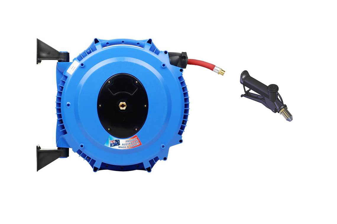 Hot/Cold Water Wash Down Hose Reel with Trigger Spray