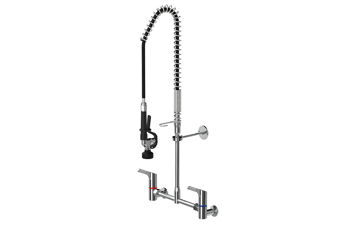 Food Service: Ultra Rinse Pre-Rinse Wall Exposed Mixer Assembly - Adjustable
