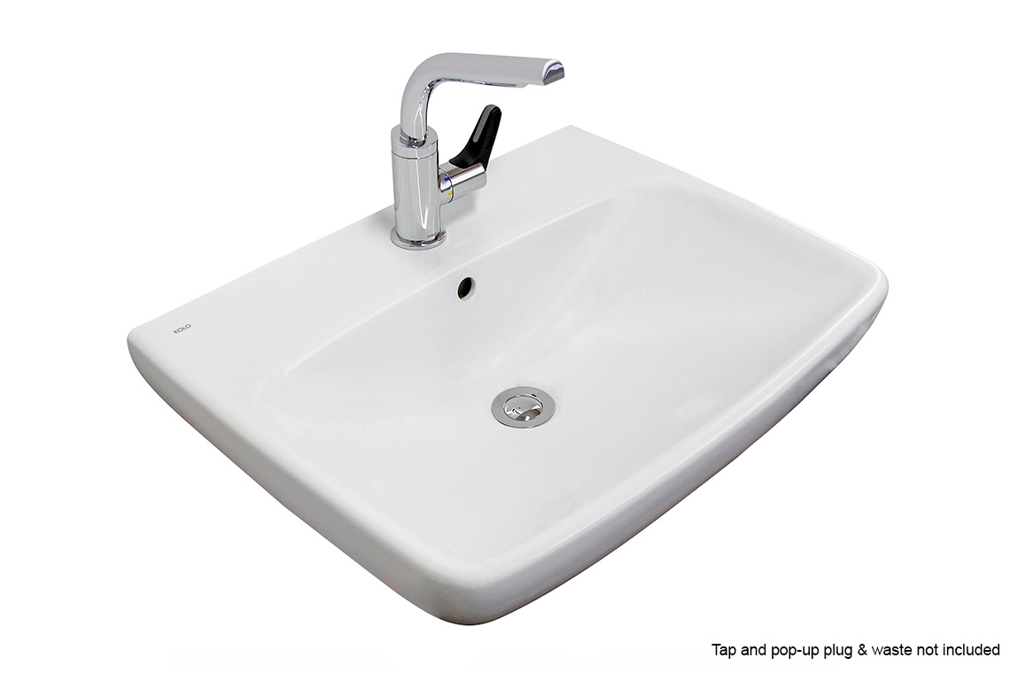 Enware Rectangular Wash Basin 600mm (No TH No OF; 1TH 1OF; 1TH,No OF)