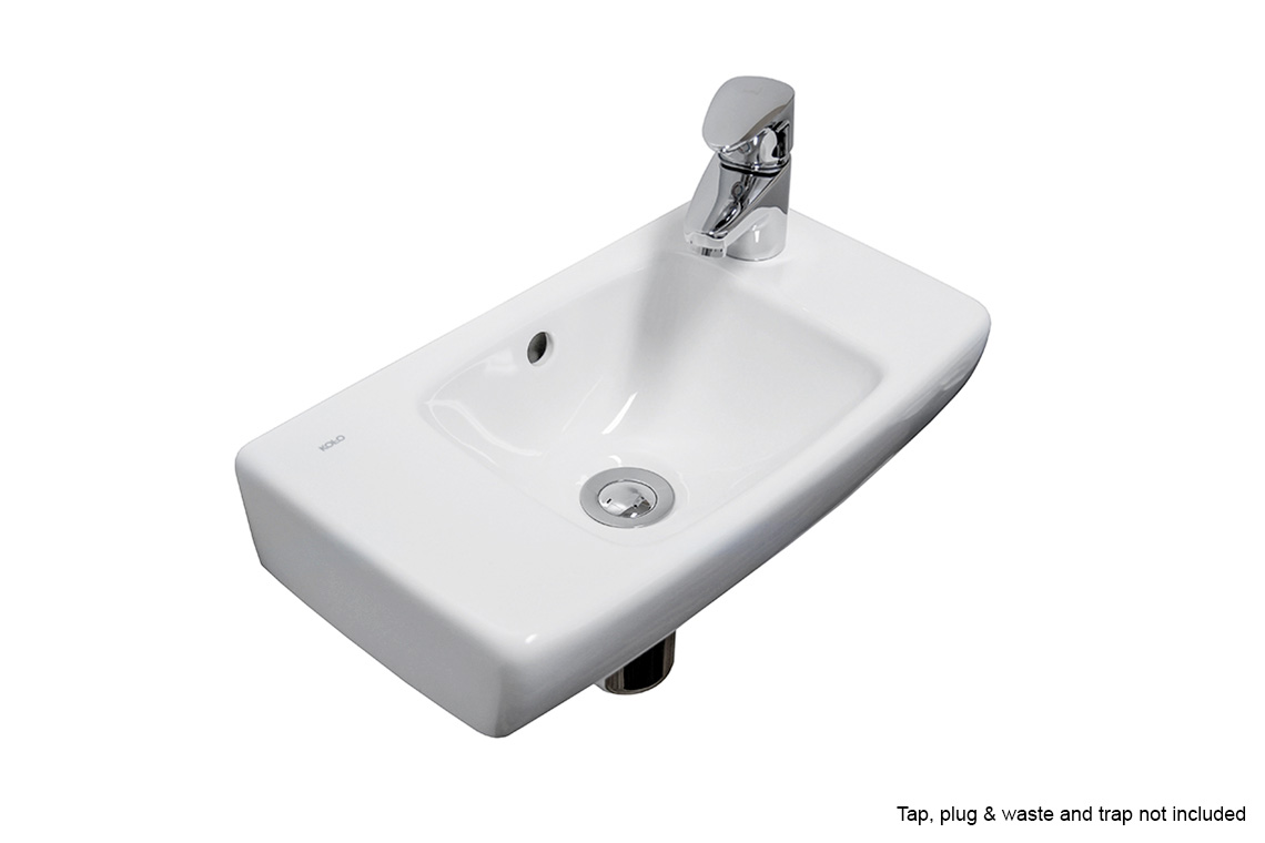 Enware Rectangular Wash Basin 450mm - 1 x Right Hand Taphole 1 x Overflow
