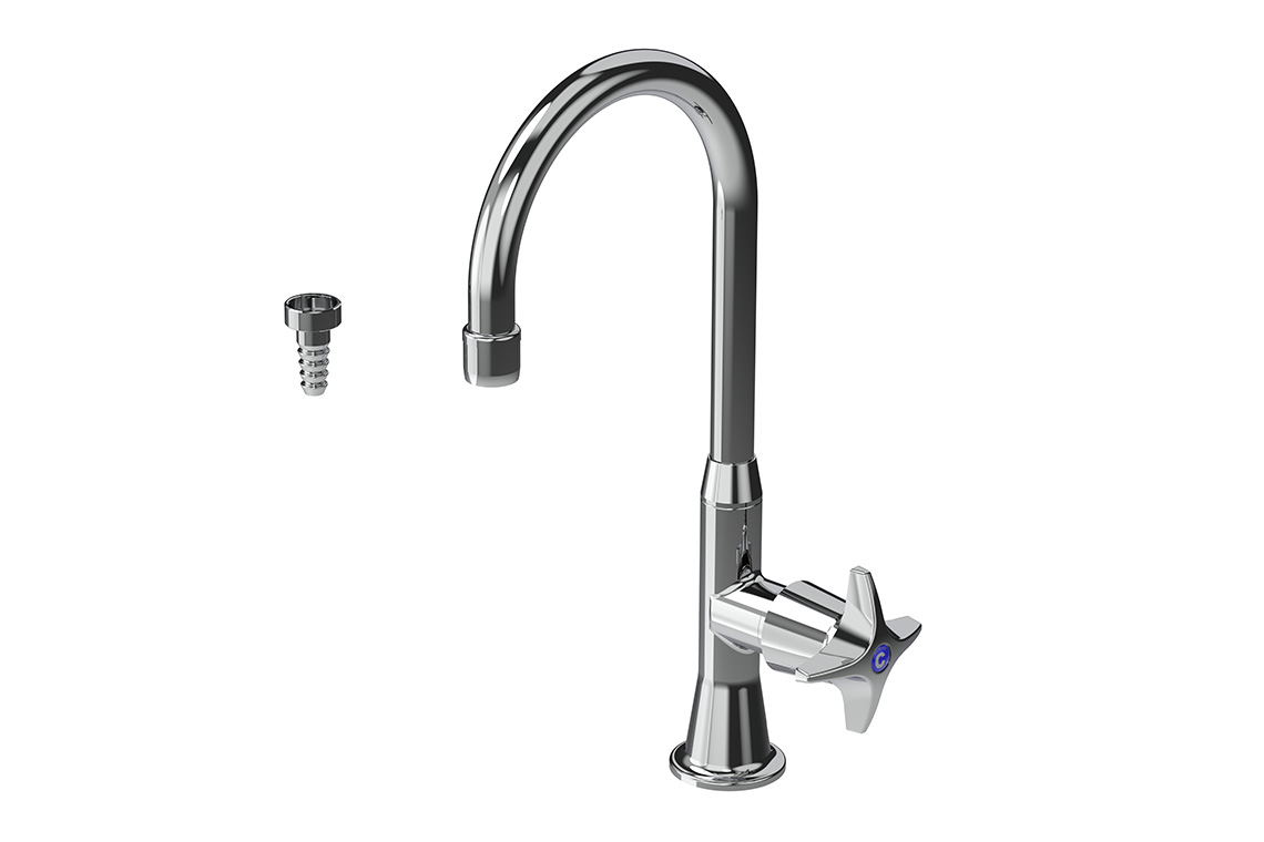 Type 16A Laboratory Stop Tap Swivel and Fixed Outlet Aerated/ Tube Nozzle - CS Series 1/2 Turn Ceramic Disc