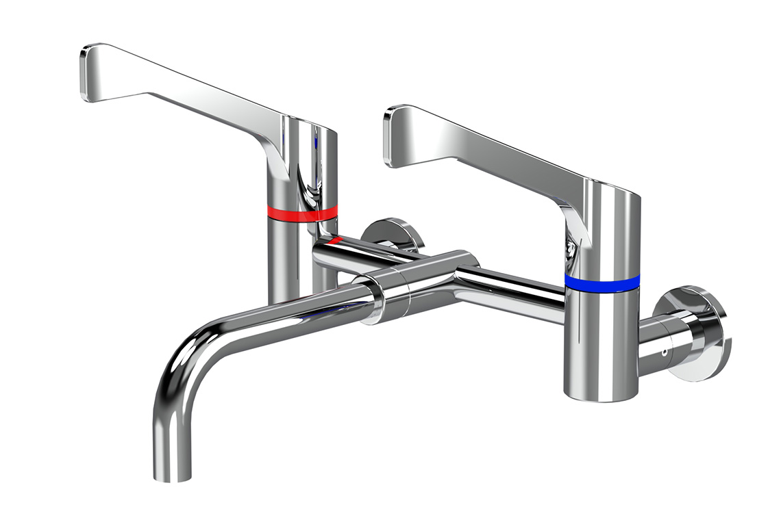 Leva: Type 56 150mm Wall Mounted Mixing Set with Fixed Spout