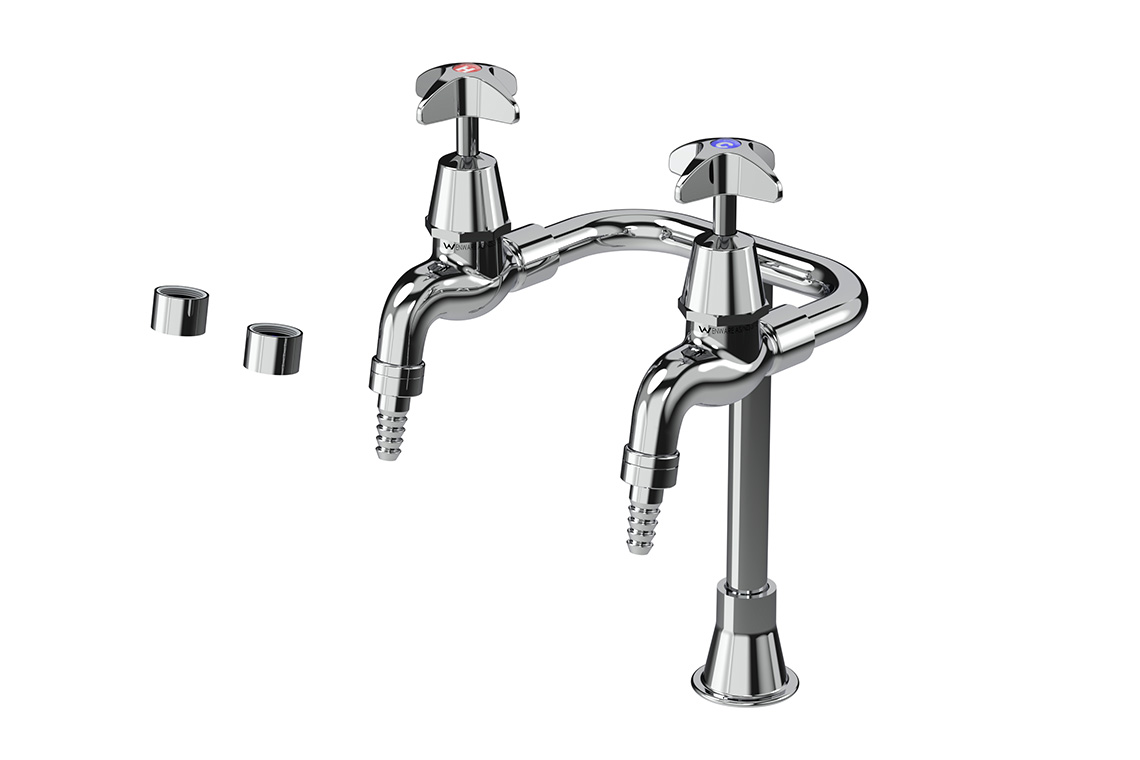 Type 6 2-Way Laboratory Tap Standard with Anti Vandal Aerator/ Tube Nozzle - School Pattern Handle Jumper Valve