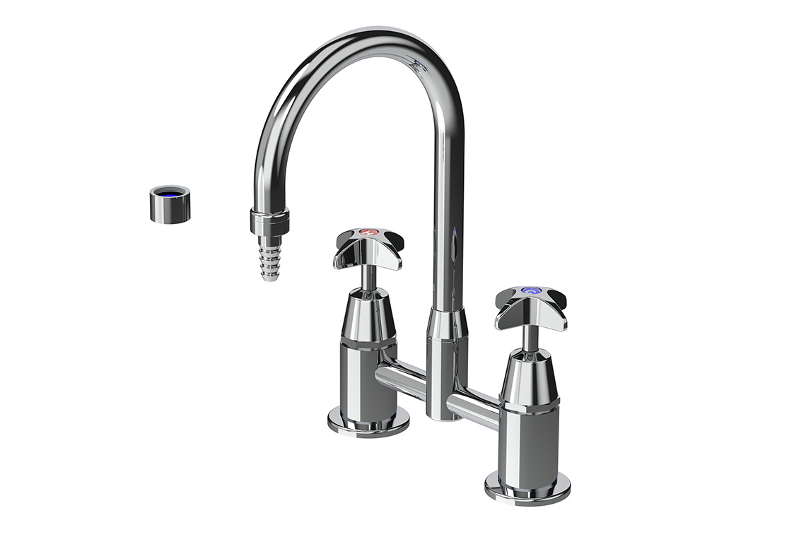 Laboratory Mixing Set: Type 19 - Swivel/Fixed Outlet - School Pattern Jumper Valve