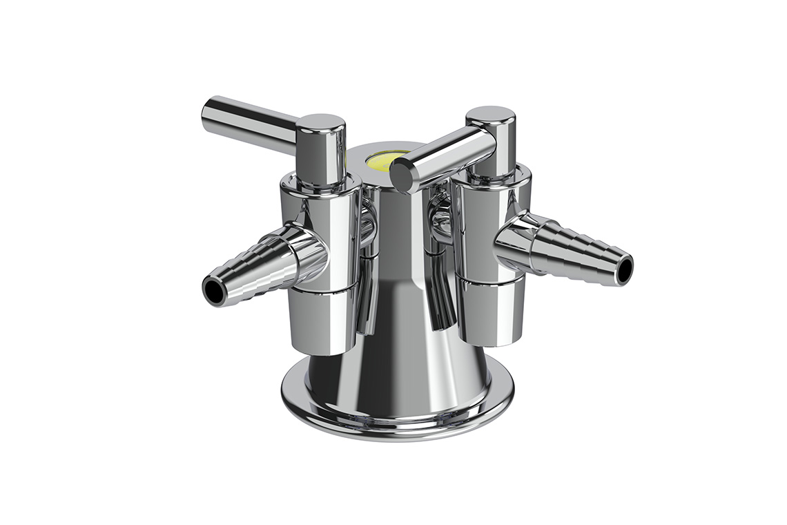 Type 40 - 2 Way Gas Turret - 90 Degree - MI 15mm 7kPa - Tapered Plug Taps