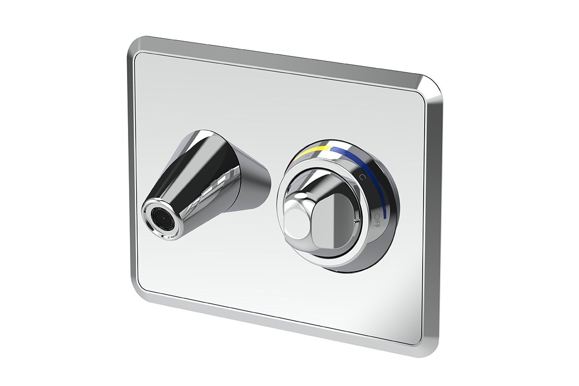 Restore Mental Health In-Wall Sequential Mixer with Short Outlet - Front-of-Wall Assembly