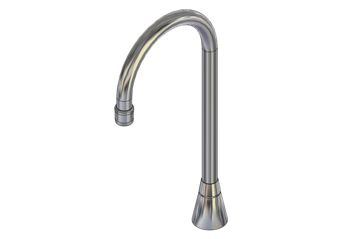 Hob Mounted: Curved Sink Spout - Swivel - 150mm - High Version