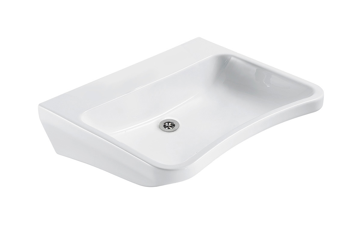 Enware Wellbeing Clinical Type A Wash Basin - No Tap Hole No Overflow, with Fixing Kit and Basin Waste