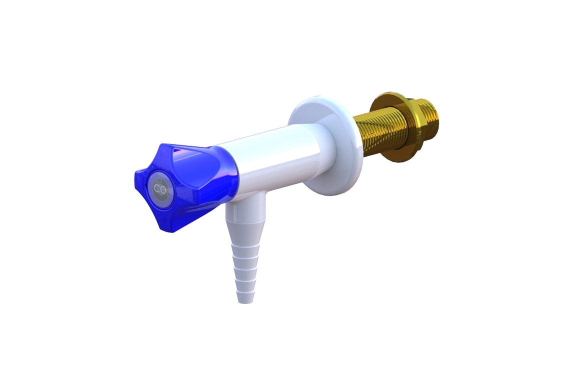 Slimline Right Angle Wall Mounted Laboratory Tap