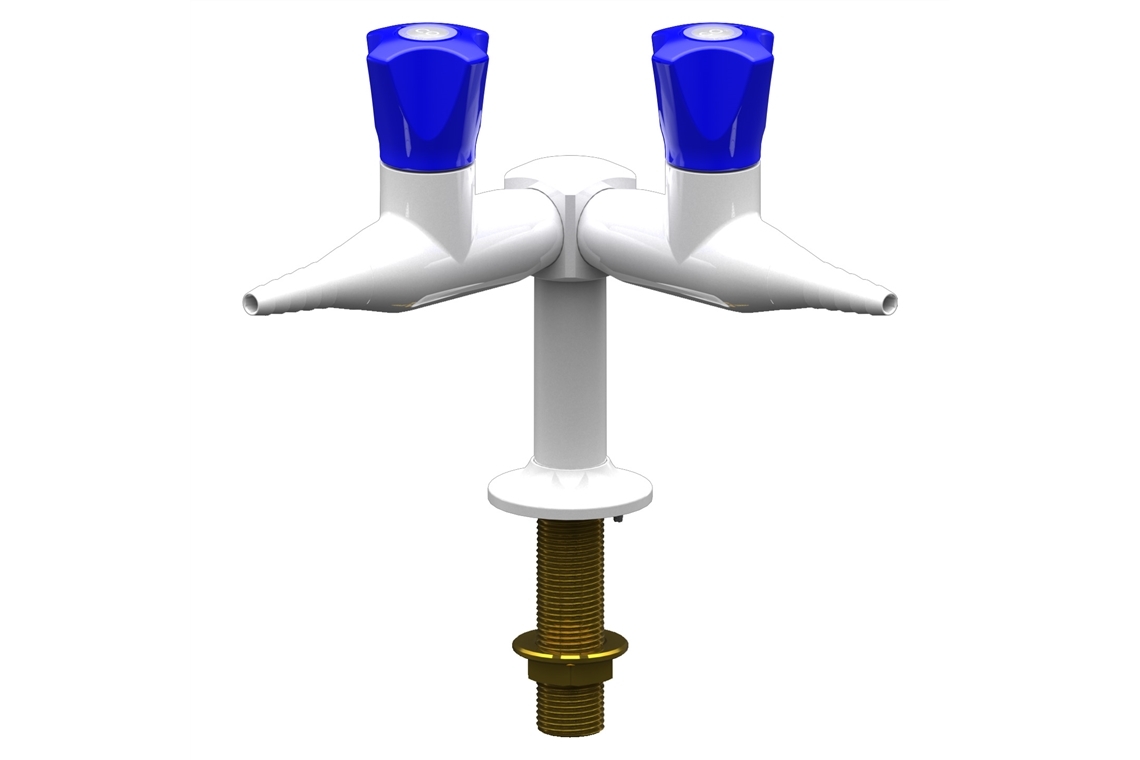 Slimline Two Way 90 Degree Bench Mounted Laboratory Tap