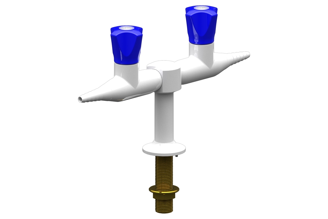 Slimline Two Way 180 Degree Bench Mounted Laboratory Tap (Dry Media)