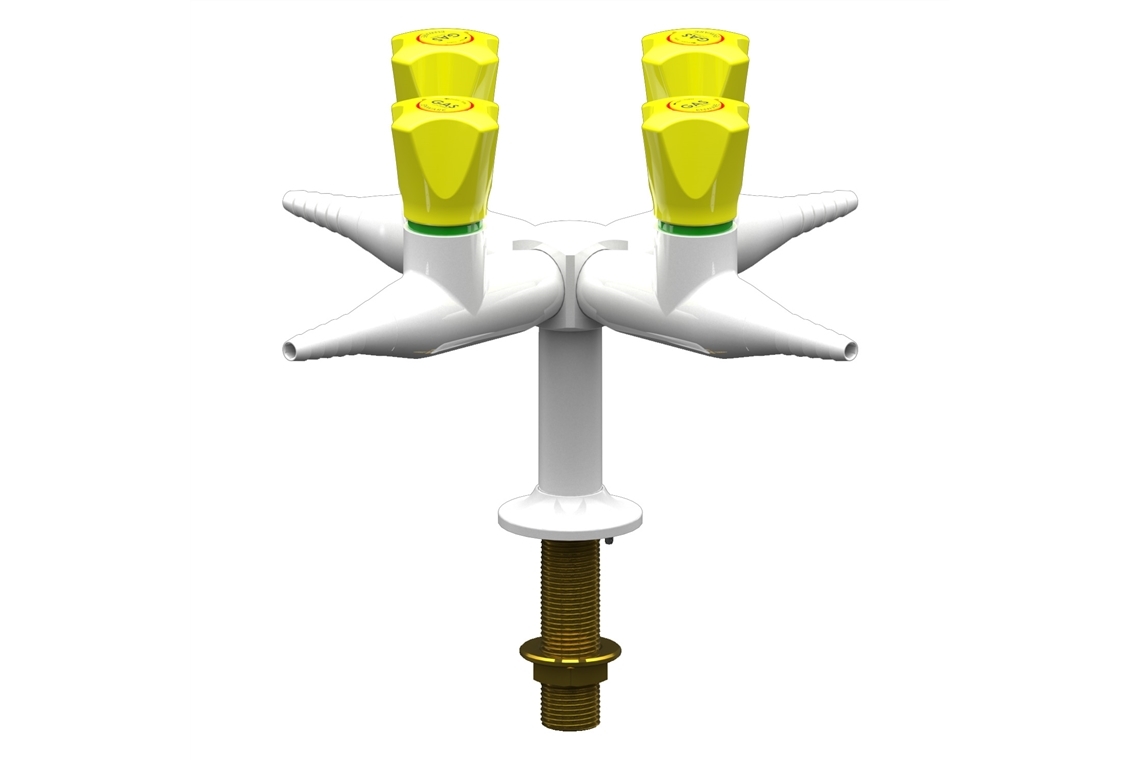 Slimline 4 Way Bench Mounted Laboratory Tap (Burning Gases)