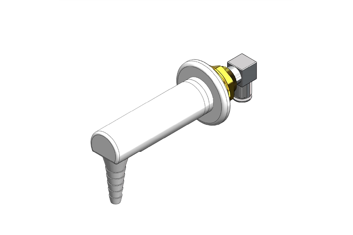 ComLab 90 Degree Fume Cupboard Outlet – 90mm Reach with Quick Connections