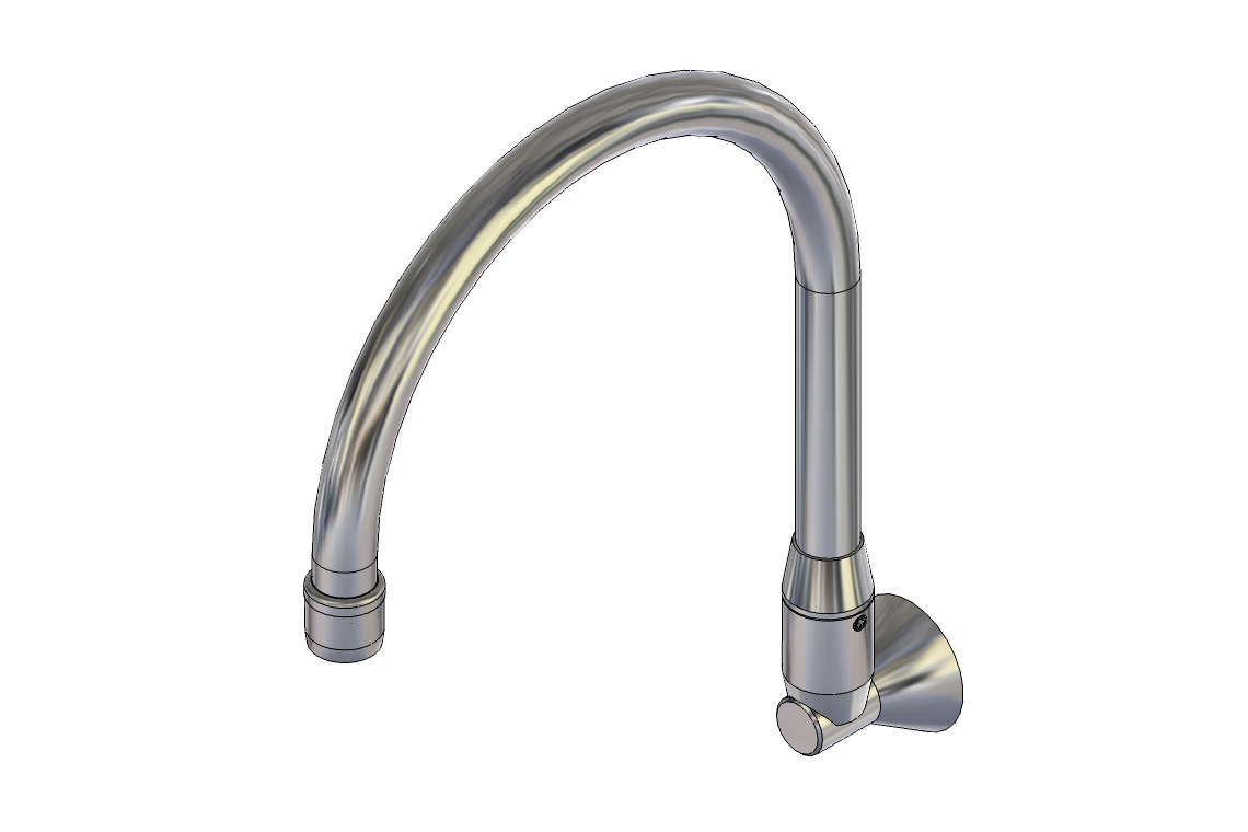 Wall Mounted: Curved Spout 235mm  (Swivel/Restricted Swivel)