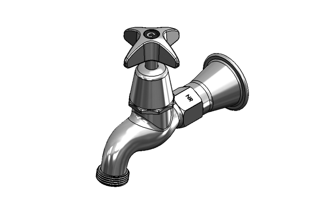 School Pattern Hose Tap Extended 50mm FI with Non-Return - Jumper Valve