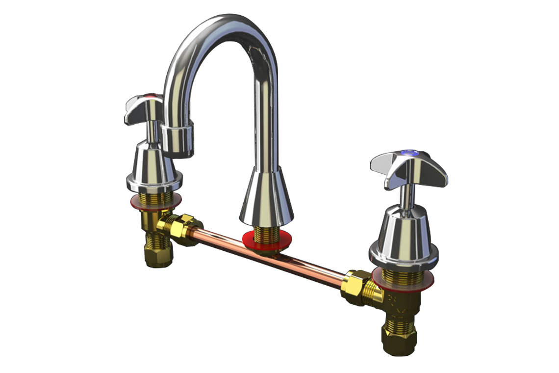 School Pattern Basin Set With SP001 Fixed Spout