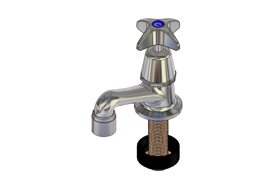 School Pattern Pillar Tap 15mm with Anti-Vandal Aerator 6 Lpm - Jumper Valve