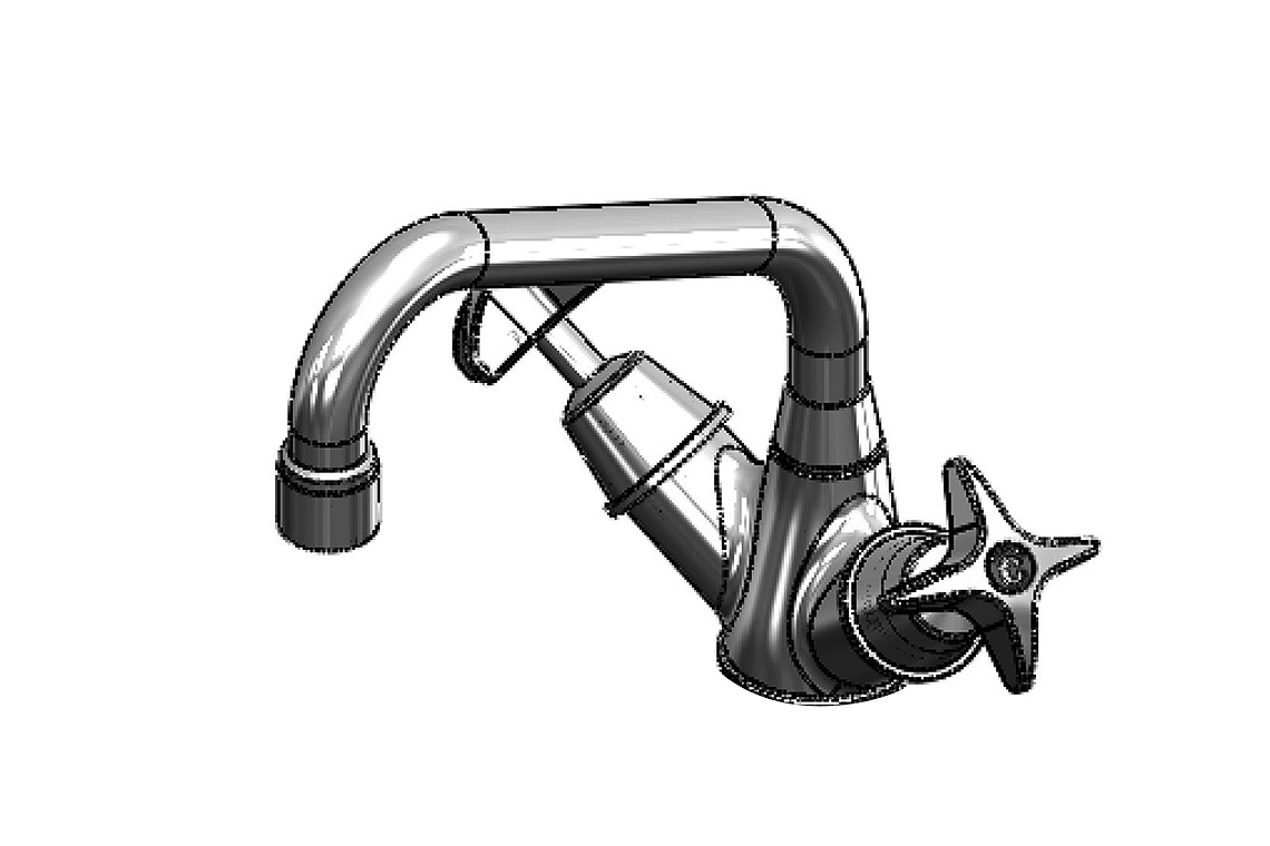 School Pattern Dual Mixer with SP010 Spout Anti-Vandal Aerator 6 Lpm - Jumper Valve