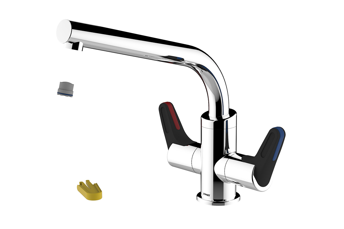 Enware Wellbeing Dual Mixer 65mm Levers with 220mm Spout